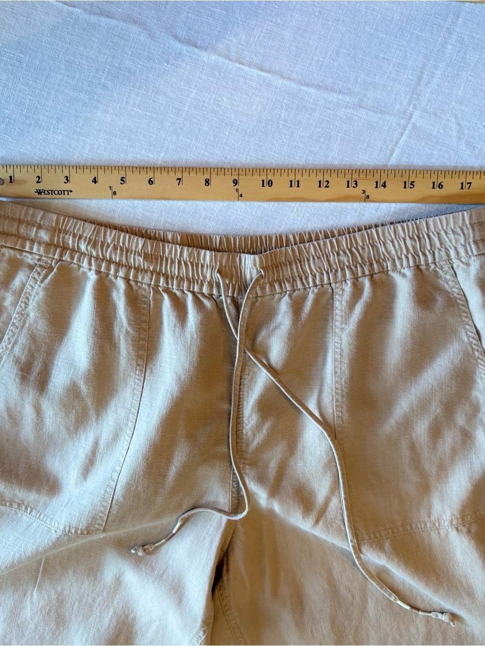 J. Crew Women’s Almond Biscotti Drawstring Linen Blend Pants Xl - Picture 7 of 9